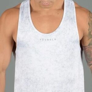YoungLA‎ Men's Marble Performance Line White Camo Racerback Tank Top 305 Size S